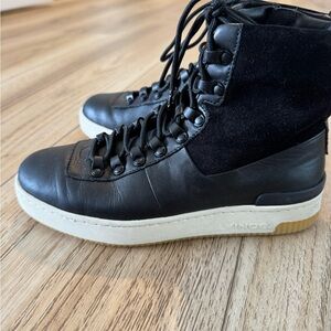 Vince Black Leather High-Top Sneaker/Boot